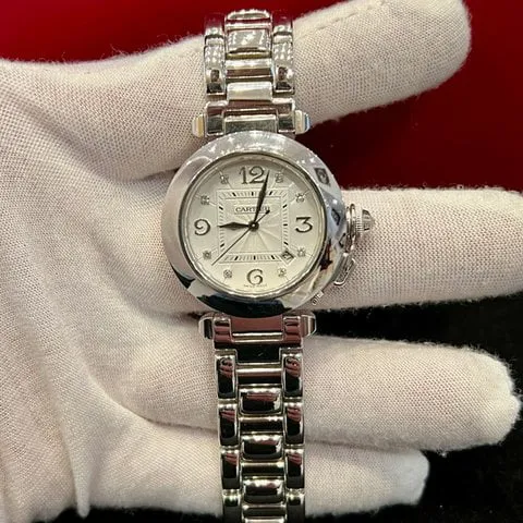 Cartier Pasha 2528 32mm White gold Silver