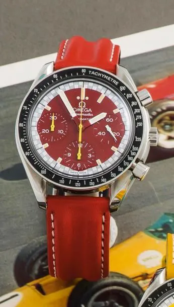 Omega Speedmaster Reduced 3810.61.41 39mm Stainless steel Red