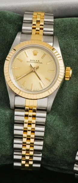 Rolex Oyster Perpetual 67193 25mm Yellow gold and Stainless steel Champagne