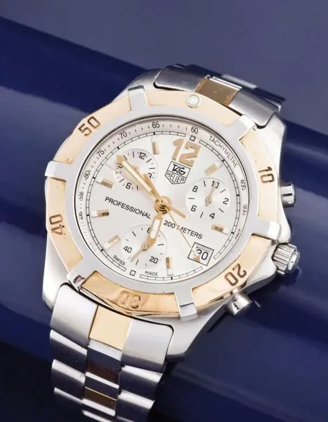 TAG Heuer Professional CN1151 40mm Yellow gold and stainless steel Silver