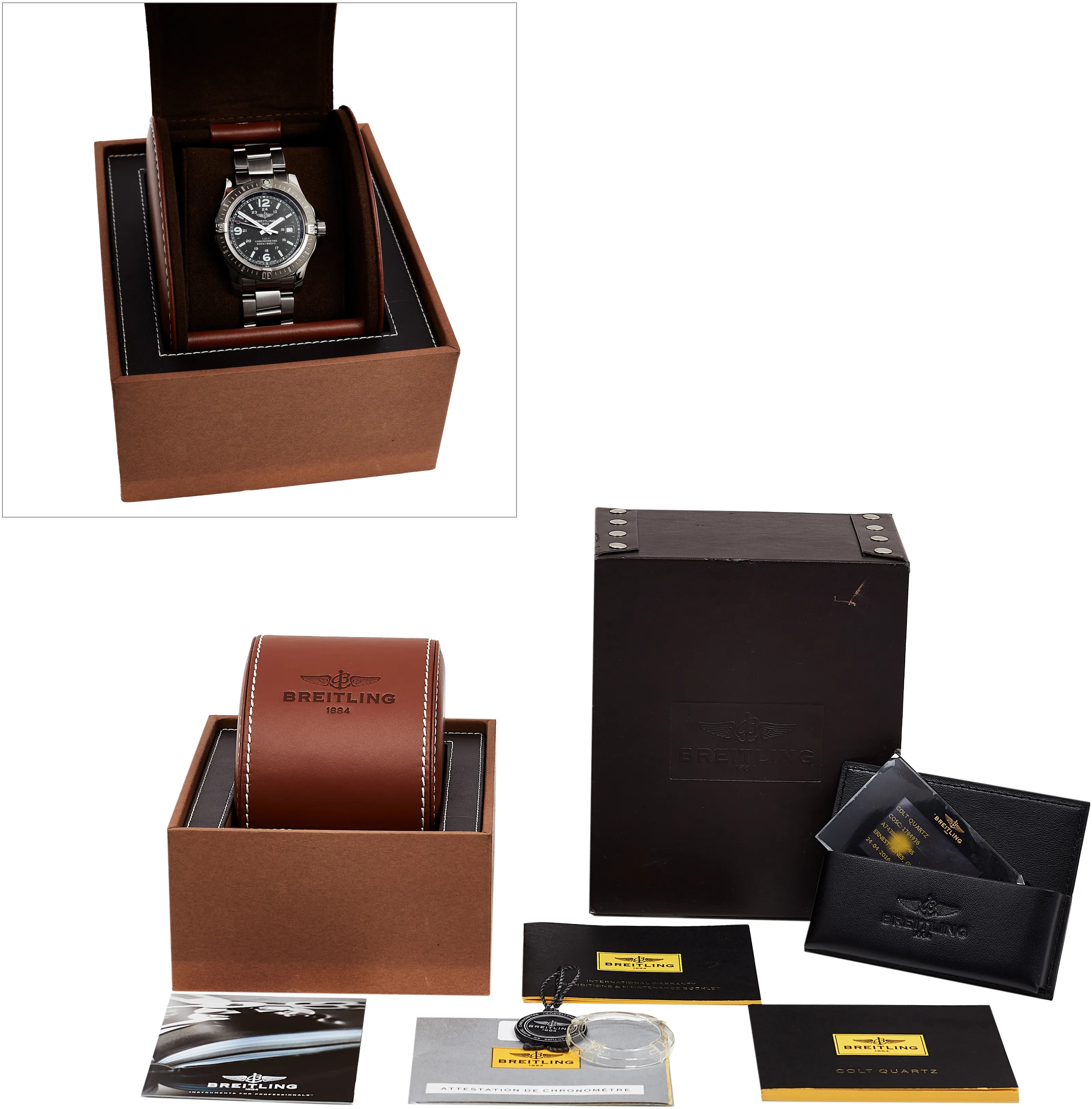 Breitling Colt A74388 44mm Stainless steel Black Quarter Arabic 4