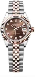 Rolex Lady-Datejust 279171-0011 Rose gold and Stainless steel Chocolate set with diamonds