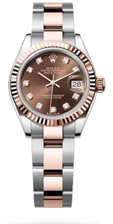 Rolex Lady-Datejust 279171-0012 Rose gold and Stainless steel Chocolate set with diamonds