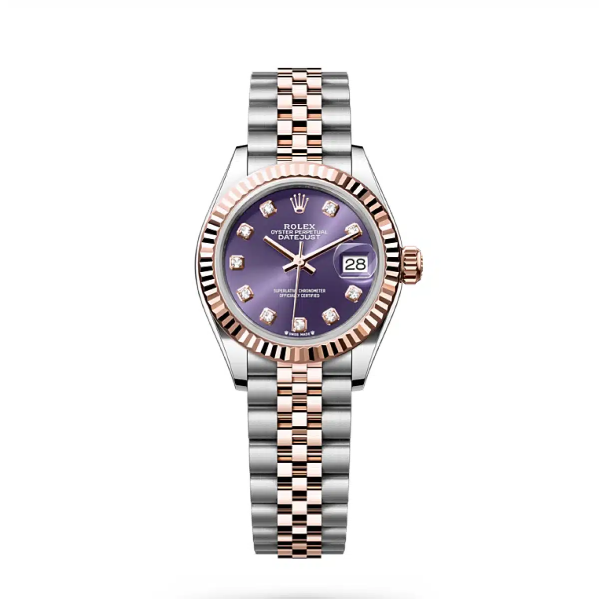 Rolex Lady-Datejust 279171-0015 28mm Rose gold and steel •