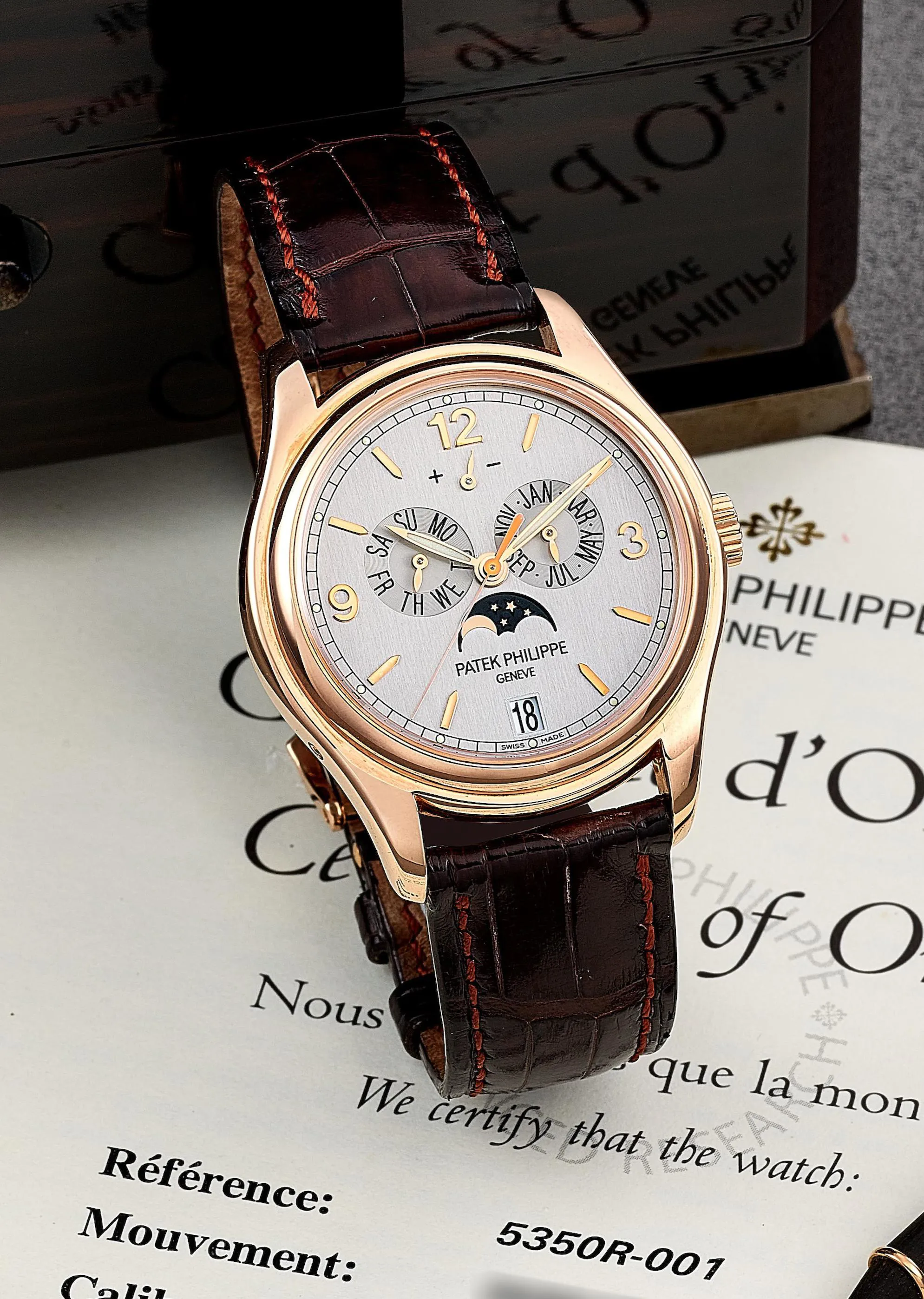 Patek Philippe Annual Calendar Advanced Research 5350R-001 39mm Rose gold Silver