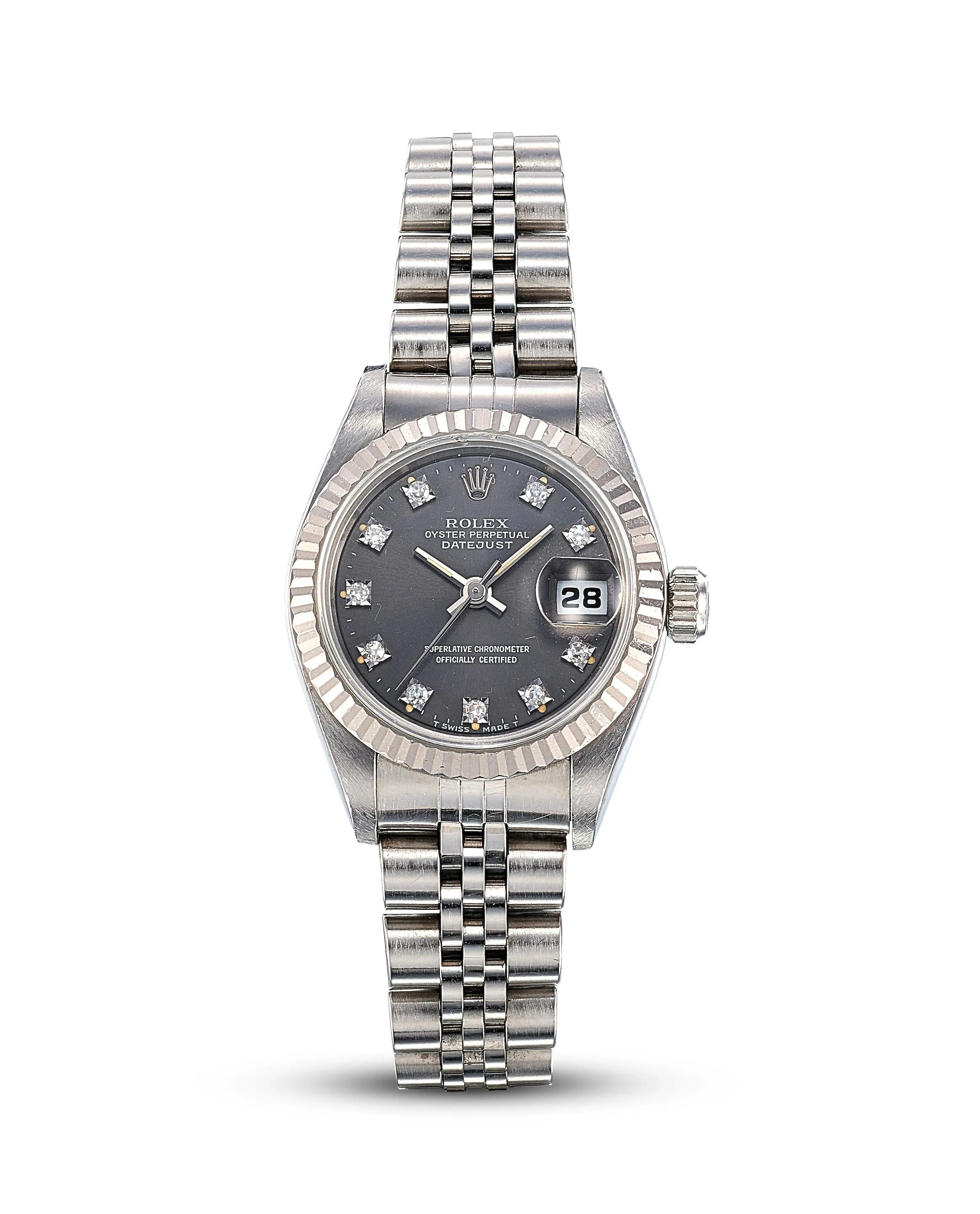 Rolex Lady-Datejust 69174 26mm White gold and Stainless steel Blue