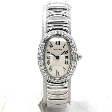 Cartier Baignoire 1955 22mm White gold Silver