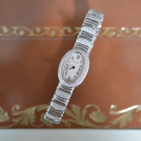 Cartier Baignoire WB5095EA 23mm White gold Silver