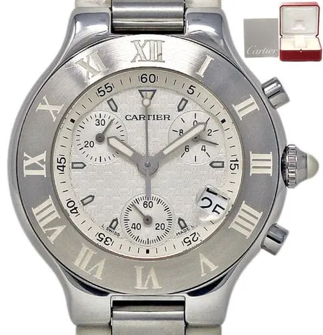 Cartier 21 Chronoscaph W10184U2 38mm Stainless steel White