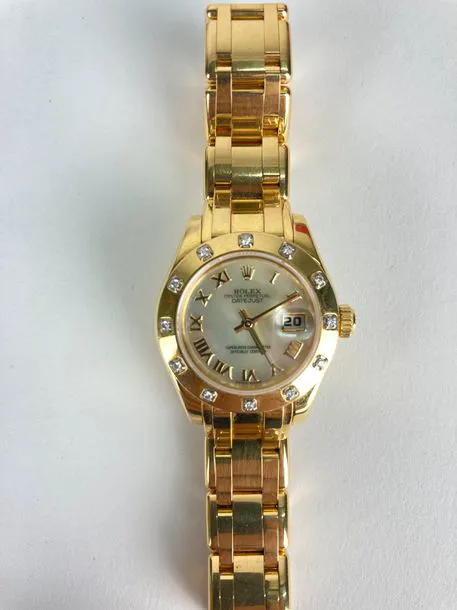 Rolex Lady-Datejust Pearlmaster 80318 28mm Yellow gold White 3