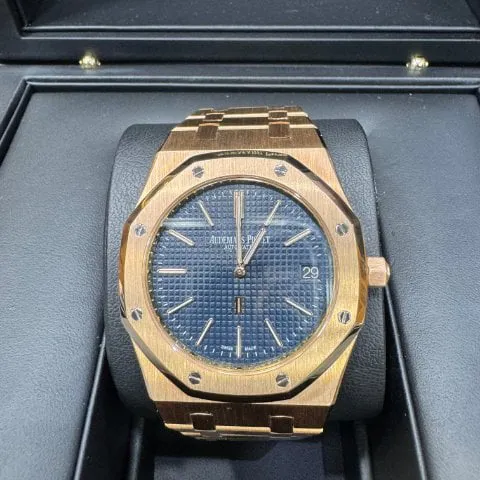 Audemars Piguet Royal Oak 15202OR.OO.1240OR.01 39mm Rose gold Blue