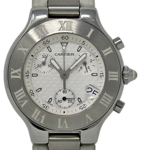 Cartier 21 Chronoscaph W10184U2 38mm Stainless steel White