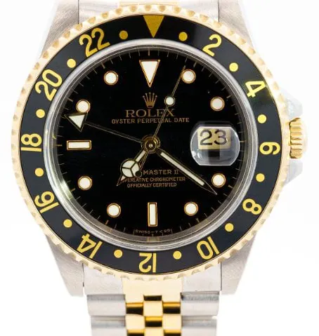 Rolex GMT-Master II 16713 40mm Yellow gold and Stainless steel Black