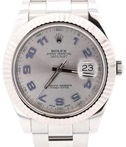 Rolex Datejust II 116334 41mm White gold Silver