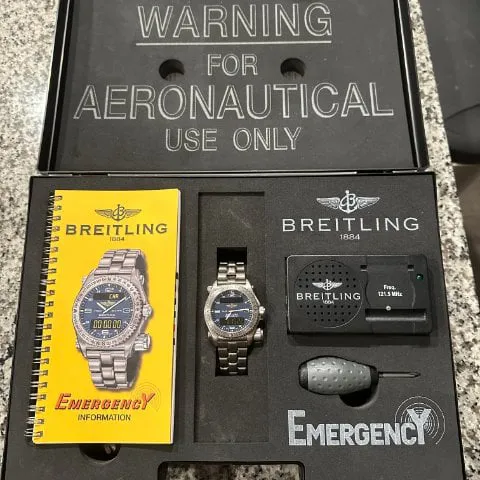 Breitling Emergency E56321 43mm Titanium Blue