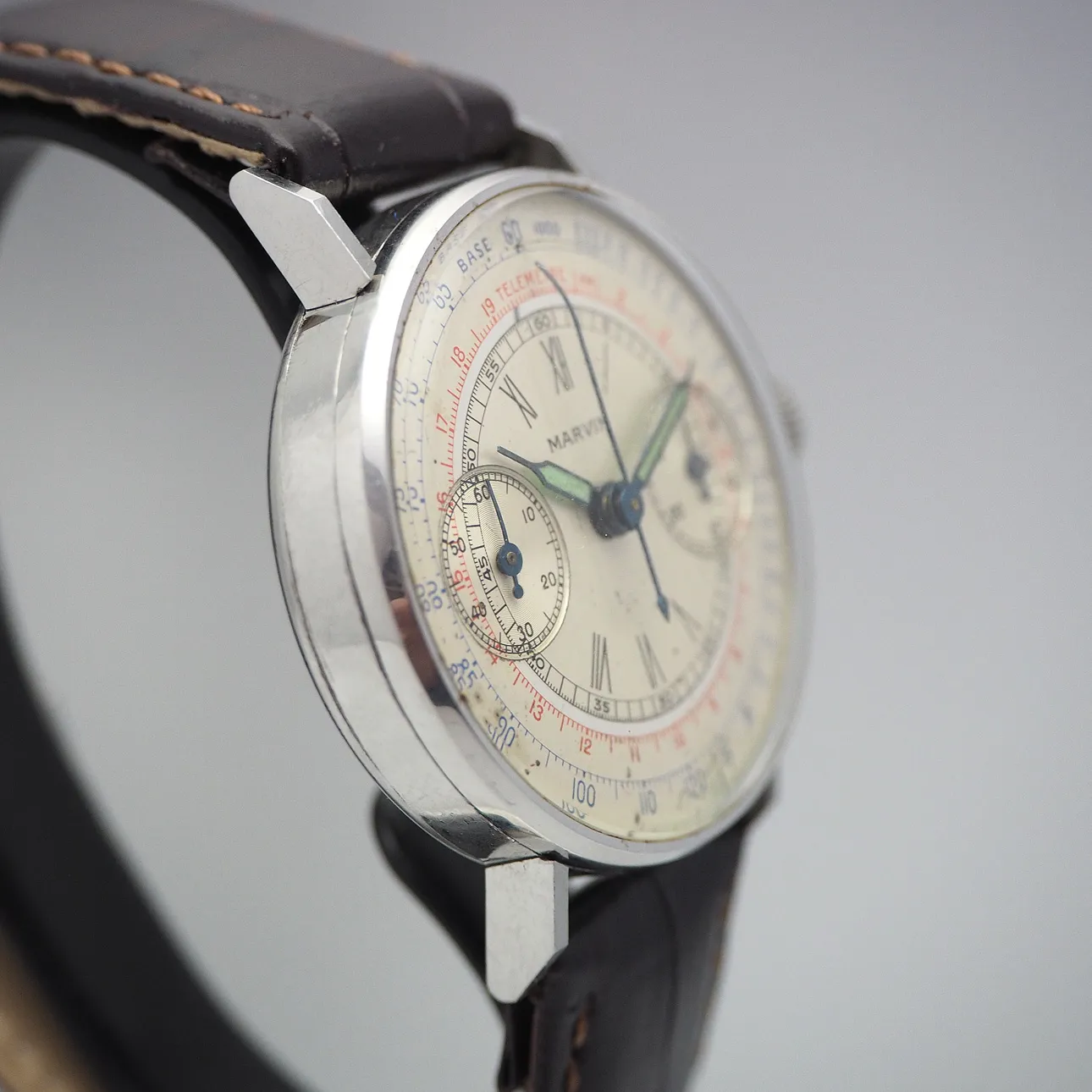 Marvin Telemetre Chronograph 35mm Stahl Silber 4