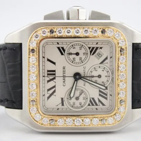 Cartier Santos W20091X7 42mm Yellow gold and Stainless steel White