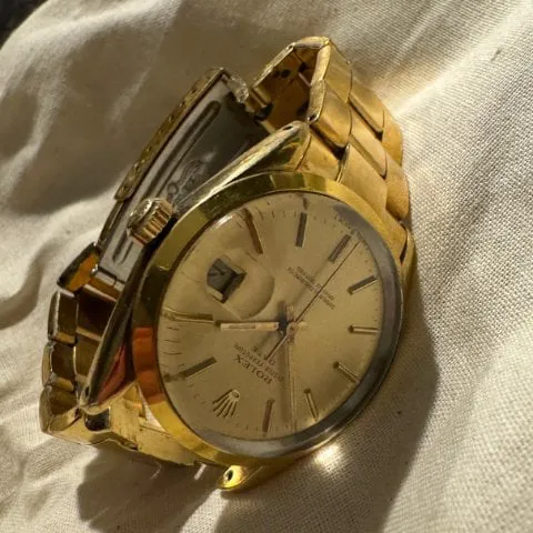 Rolex Oyster Perpetual Date 15505 34mm Yellow gold and Stainless steel Champagne