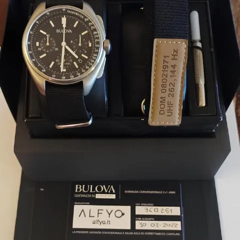 Bulova Lunar Pilot 96B251 45mm Stainless steel Black