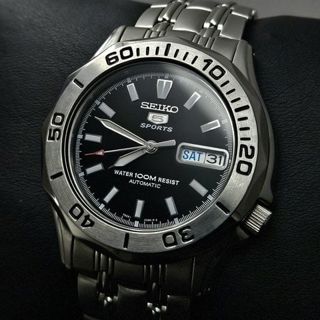 SEIKO 5 SPORTS 100M 7S26-01G0 自動巻き 腕時計 Seiko 5 Sports 7S26-01G0 Stainless steel Black 2005 | Dealer