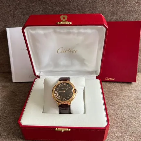 Cartier Ballon Bleu 2999 42mm Rose gold Brown