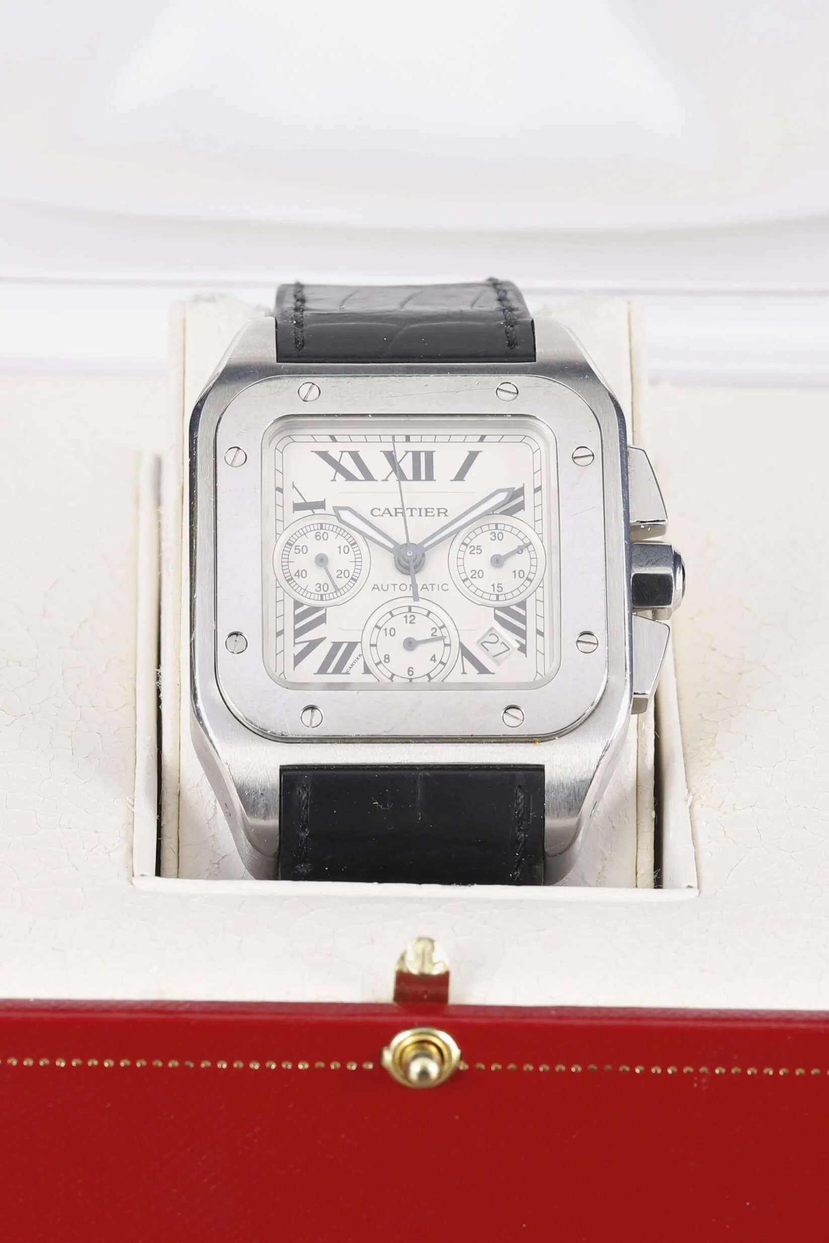 Cartier Santos 100 XL 2740 48mm Stainless steel White