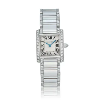 Cartier Tank Française 2403 White gold and Diamond Silver