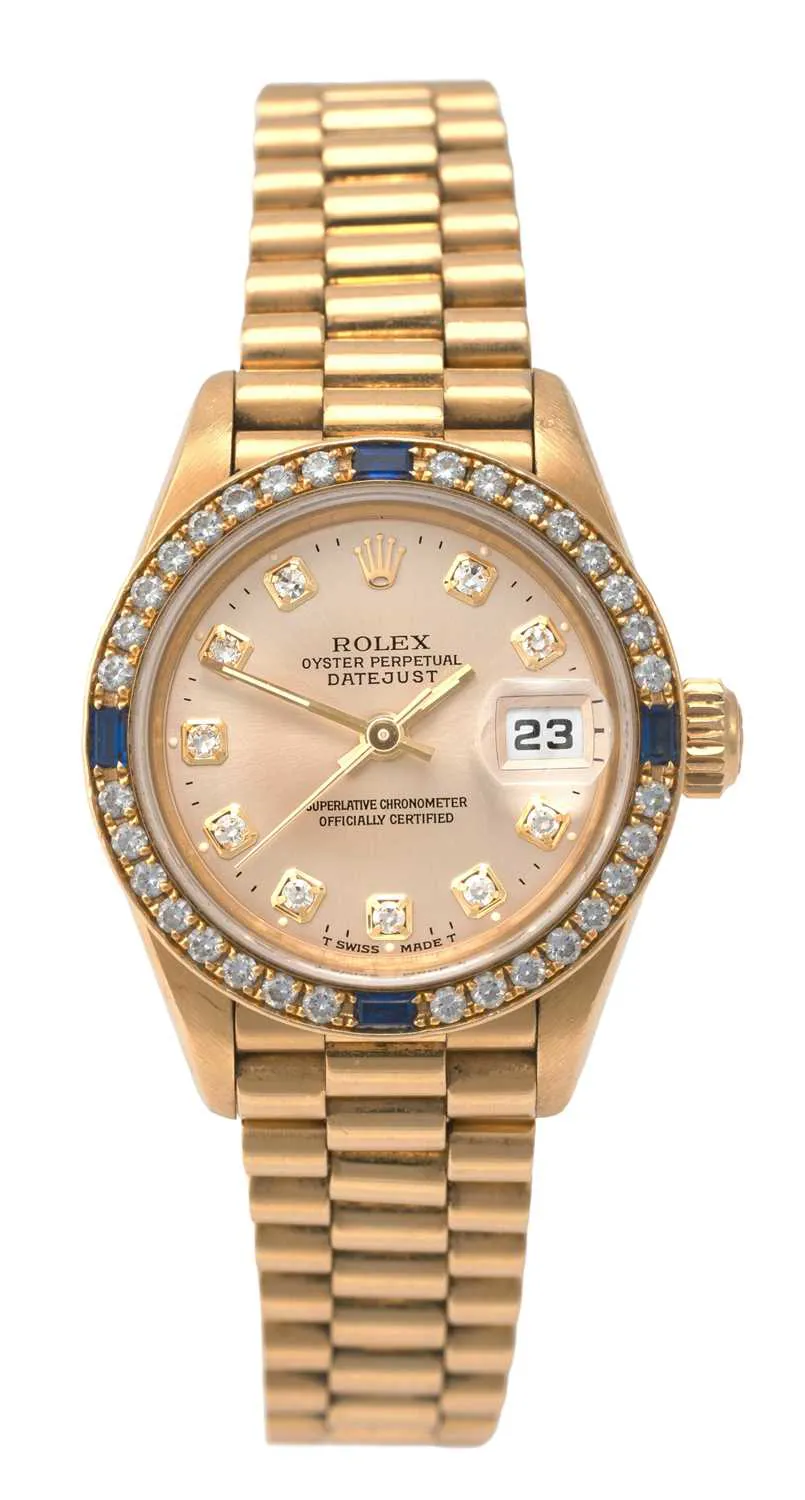 Rolex Lady-Datejust 69088 26mm Yellow gold and diamond-set Silver