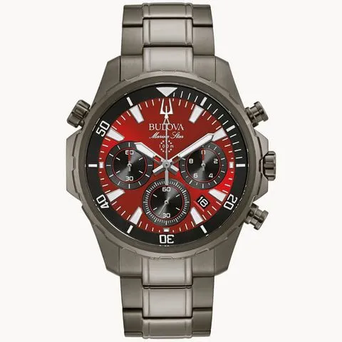 Bulova Marine Star 98B350 43mm Stainless steel Red