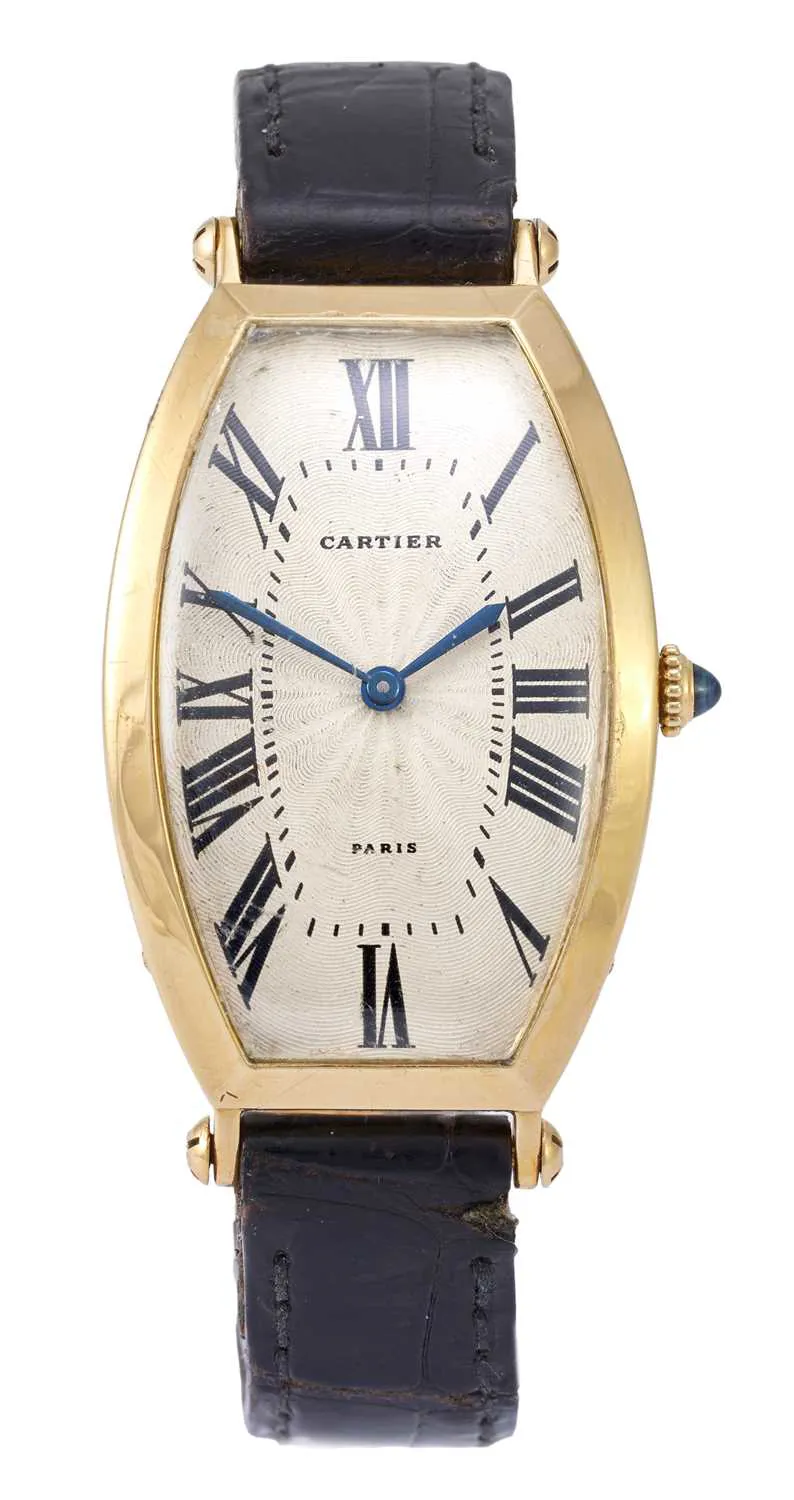 Cartier Tonneau 27mm Yellow gold Silver