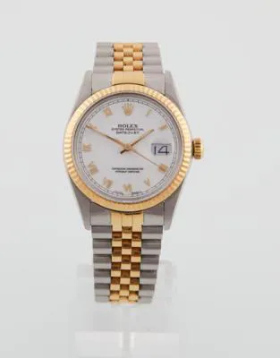 Rolex Datejust 16013 36mm Yellow gold and stainless steel White