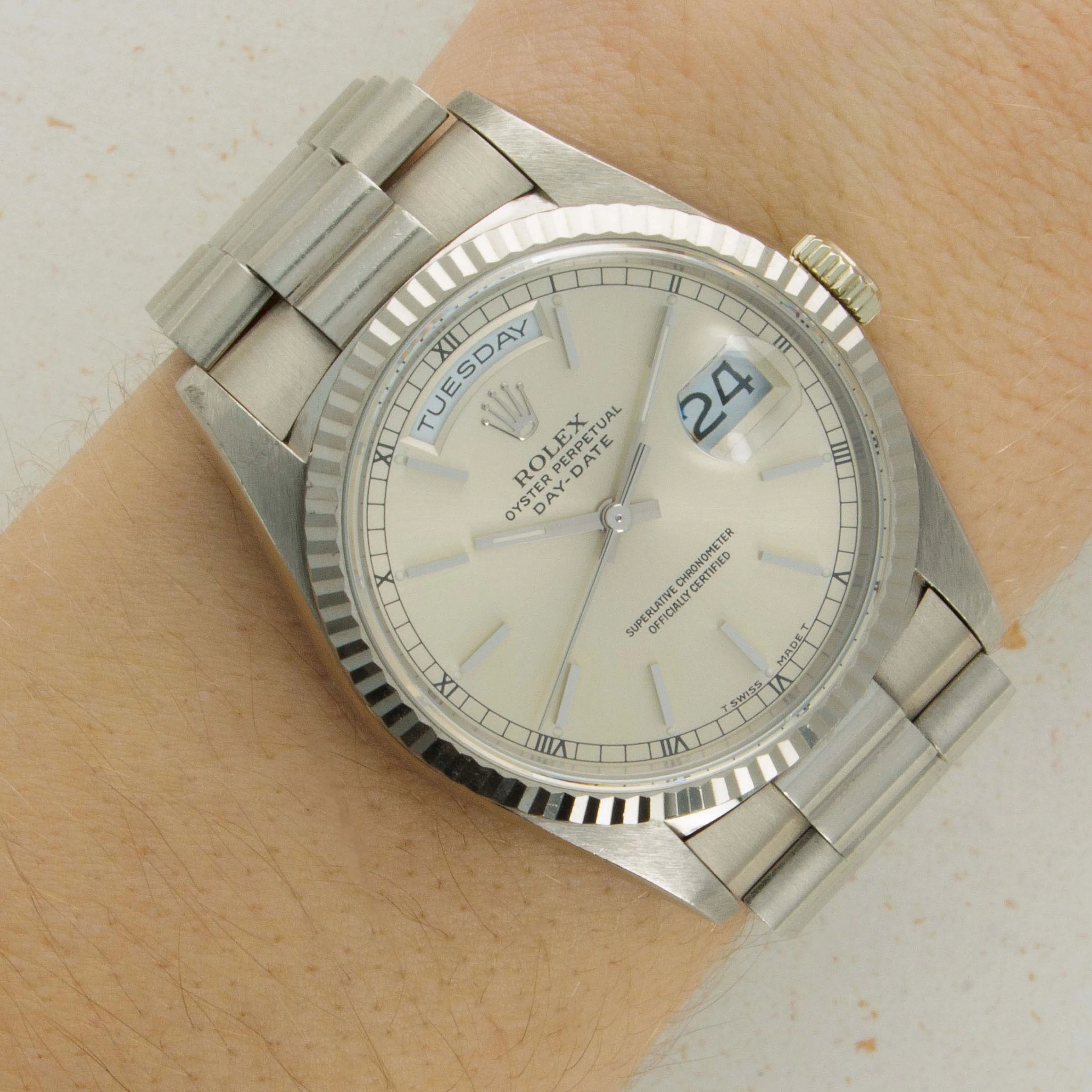 Rolex Day-Date 36 18239 36mm White gold Silver 15