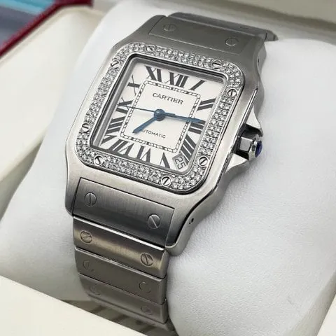 Cartier Santos 2823 32mm Steel White