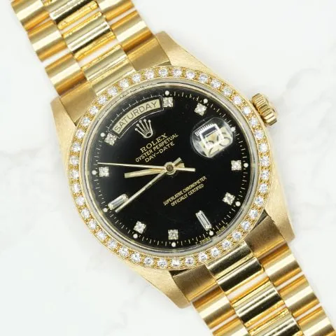 Rolex Day-Date 36 18048 36mm Yellow gold Black