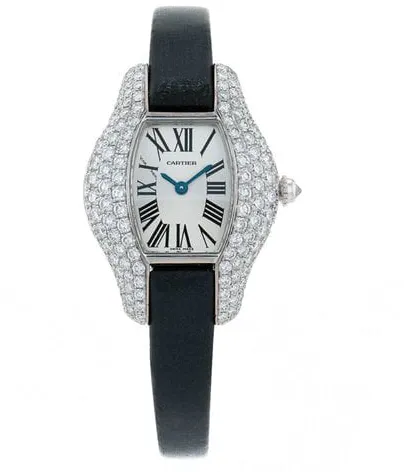 Cartier Tonneau 2636 27mm White gold Silver