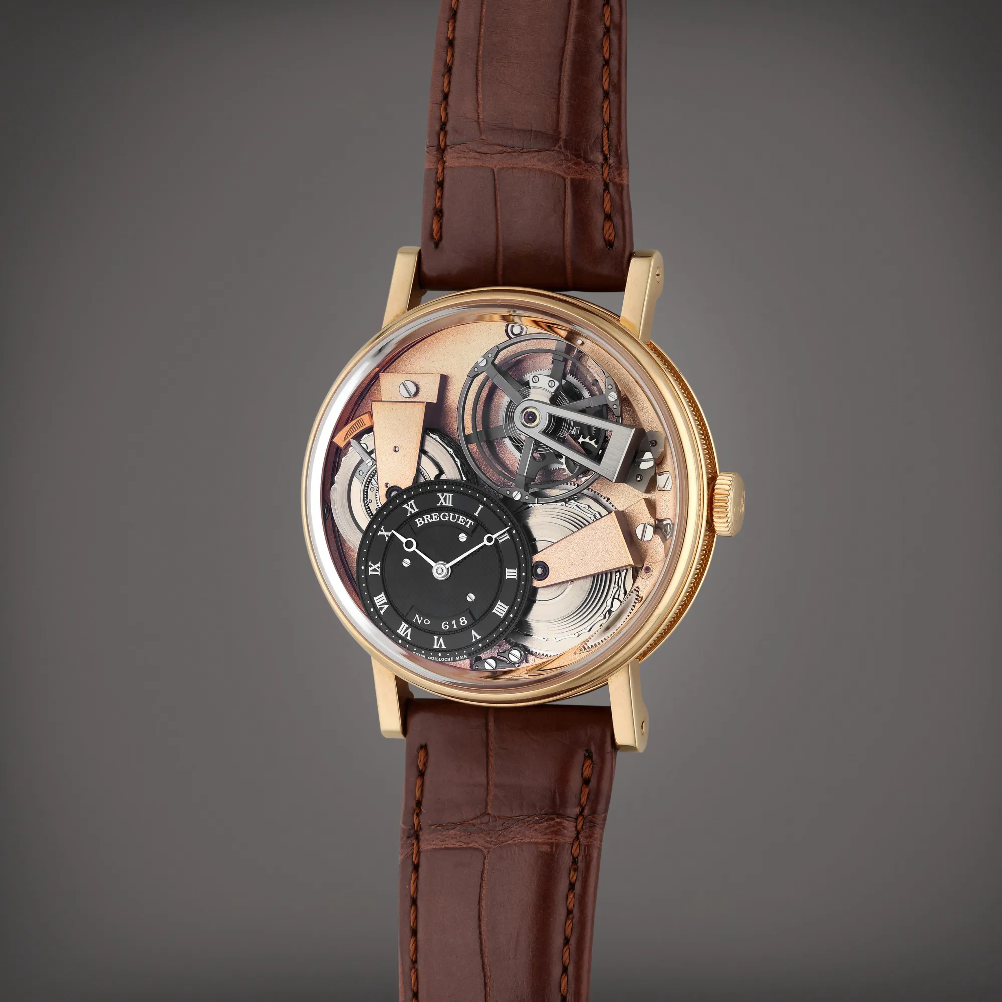 Breguet Tradition 7047 42mm Rose gold Semi-skeletonized