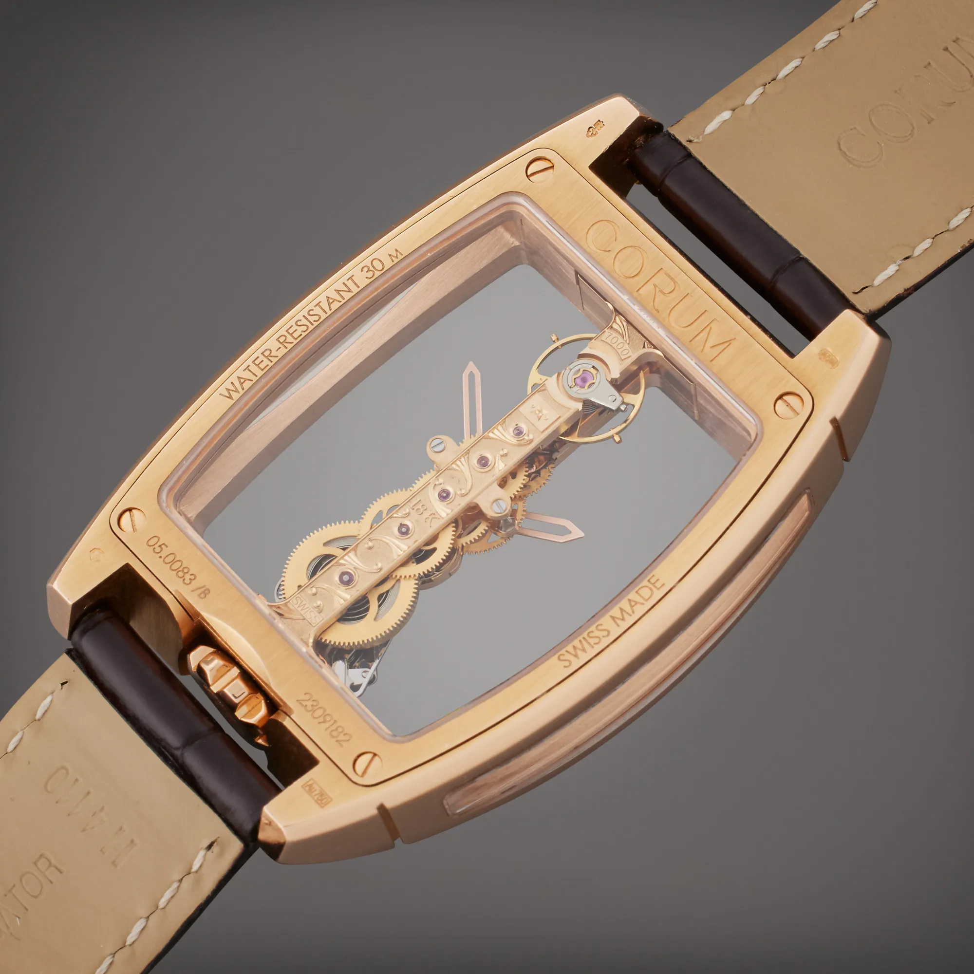 Corum Golden Bridge 113.160.55/0002 0000 50mm Rose gold Skeletonized 5