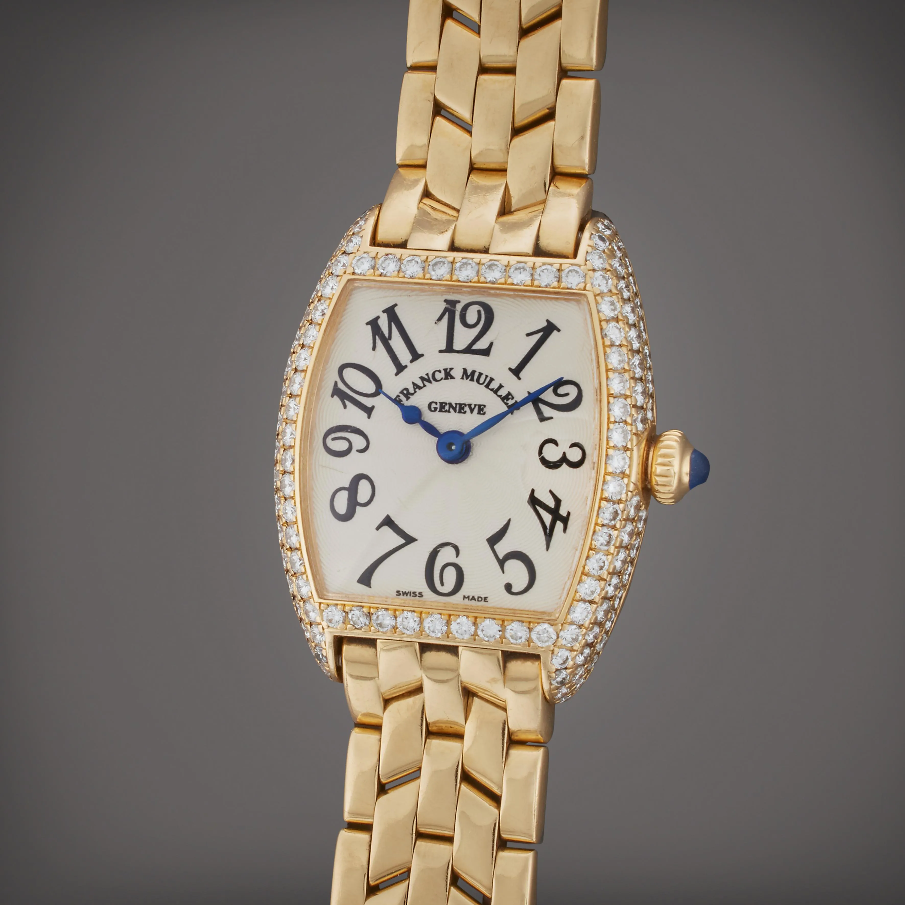 Franck Muller Cintree Curvex 2251 MCD 22mm Yellow gold and Diamond Silver