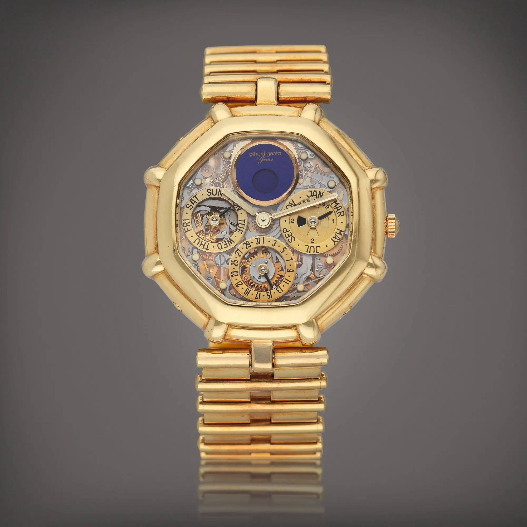 Gérald Genta Perpetual Calendar G25394 35mm Yellow gold Skeletonized 4