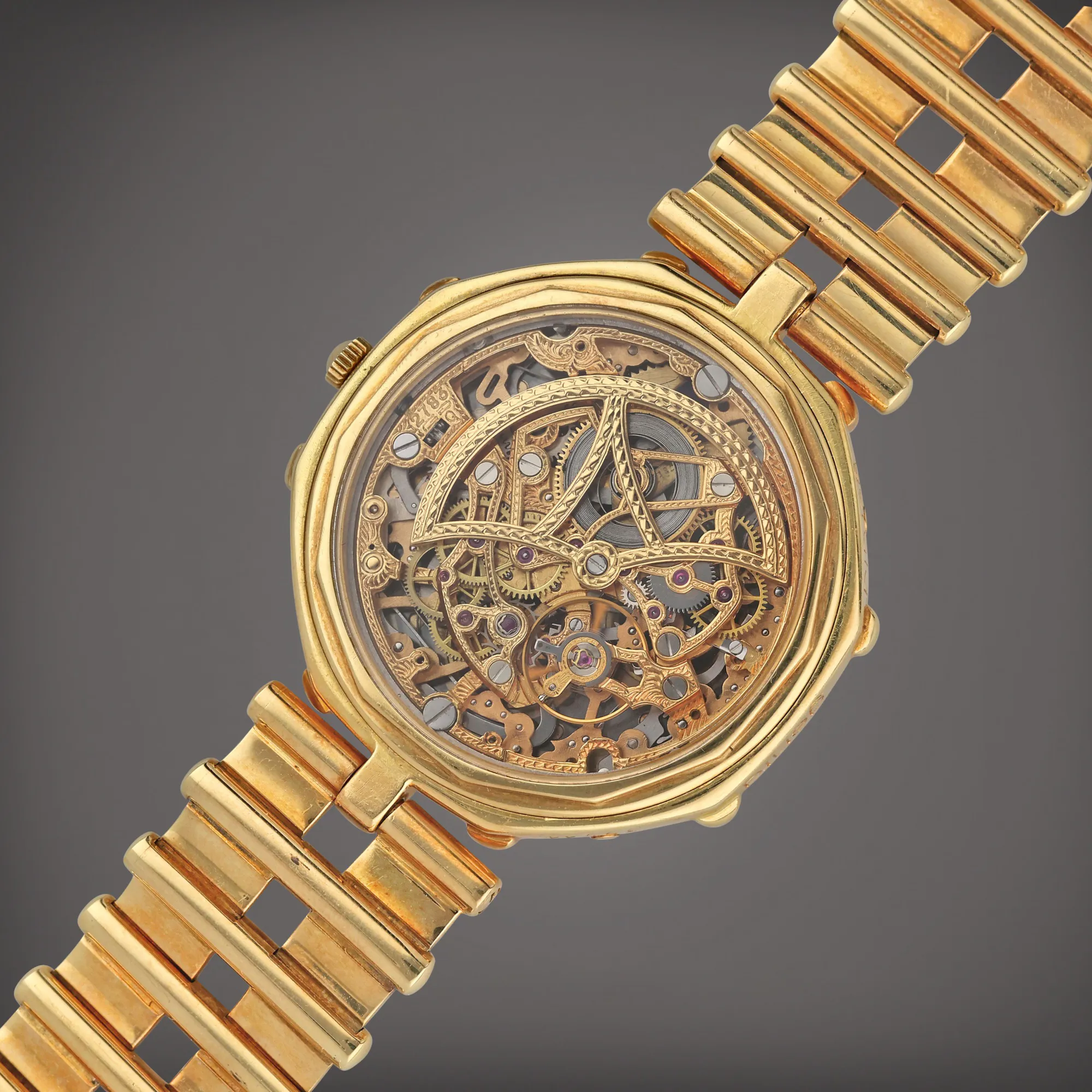 Gérald Genta Perpetual Calendar G25394 35mm Yellow gold Skeletonized 1