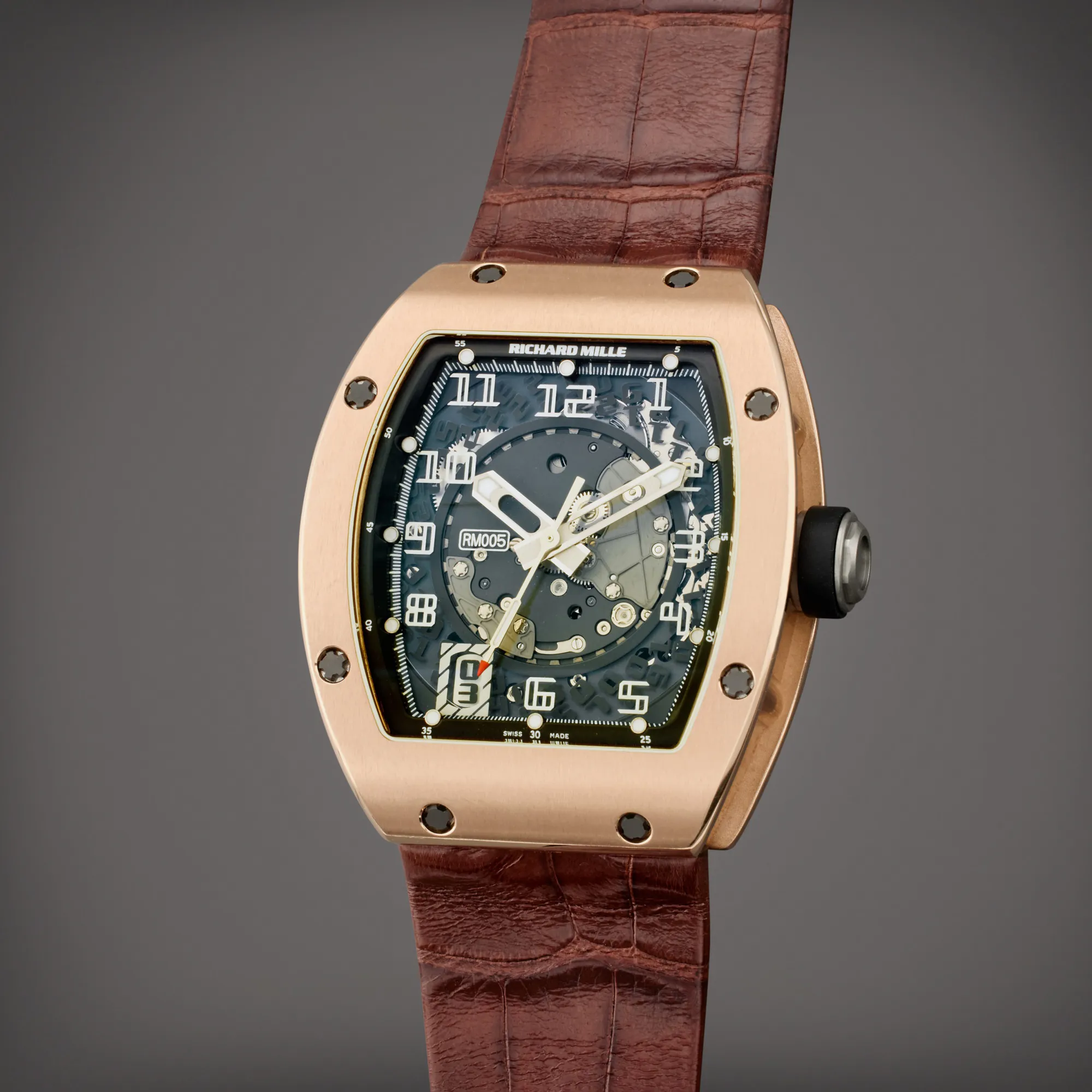 Richard Mille RM 005 RM005 AF PG 37.5mm Rose gold Semi-skeletonized