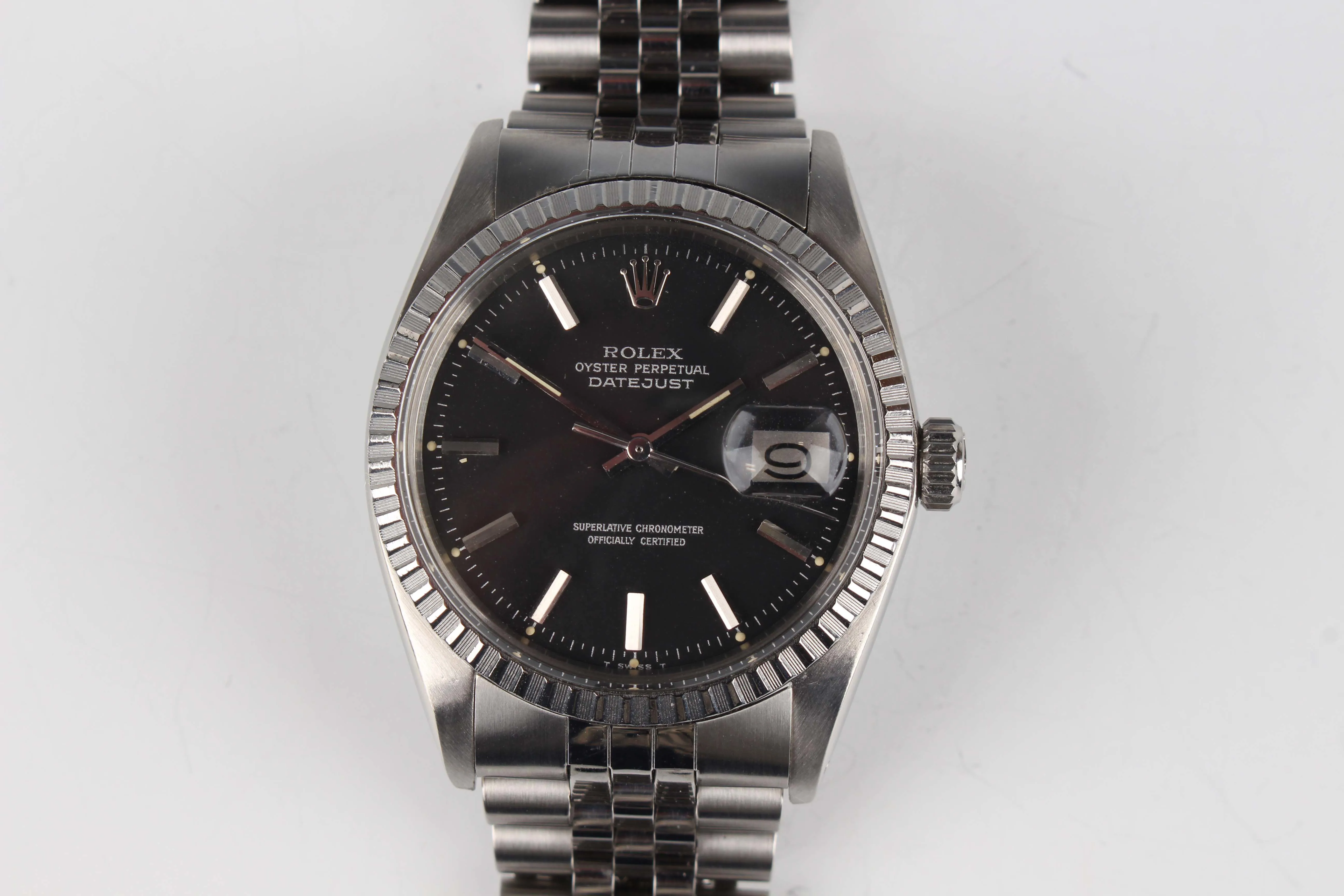 Rolex Oyster Perpetual "Datejust" 1603 35mm Stainless steel Black