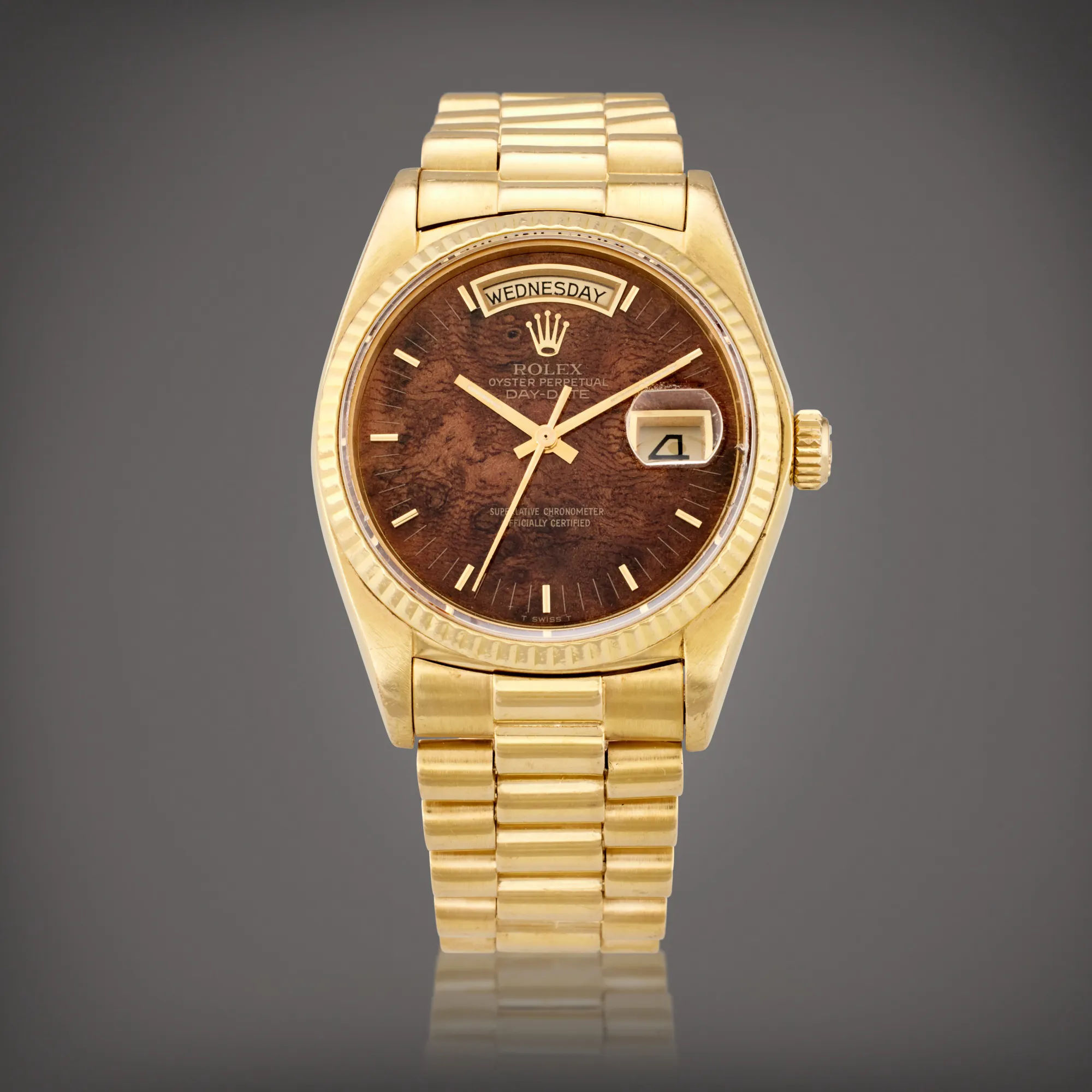 Rolex Day-Date 36 18078 36mm Yellow gold Burl wood