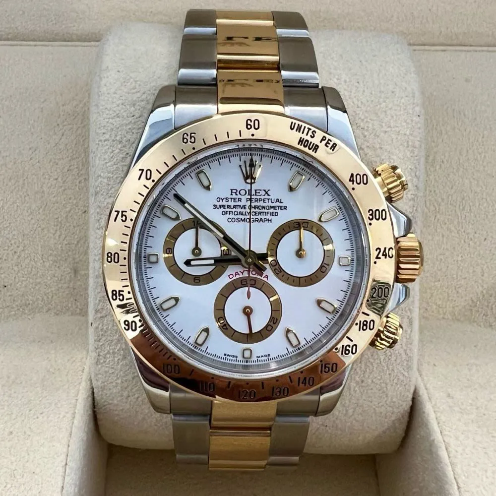 Rolex Daytona 116523 40mm Yellow gold and stainless steel White