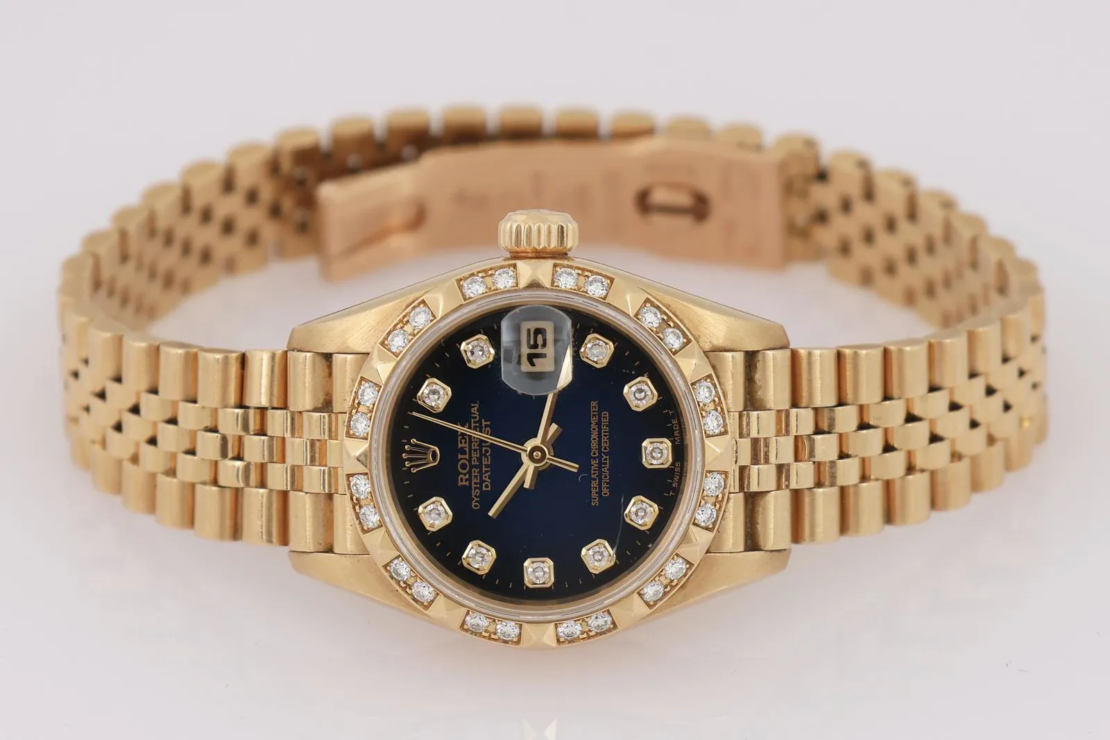 Rolex Lady-Datejust 69258 28mm Yellow gold Blue