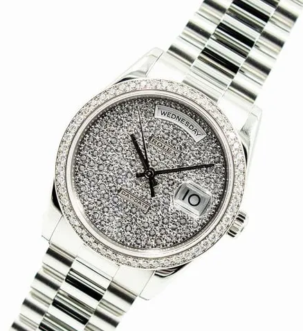 Rolex Day-Date 36 118346 36mm Platinum Diamond