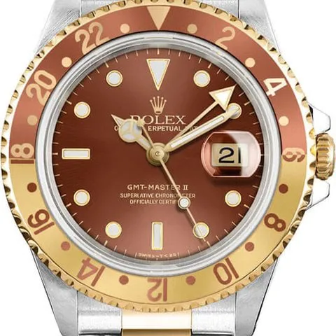 Rolex GMT-Master II 16713 40mm Yellow gold and Stainless steel Brown