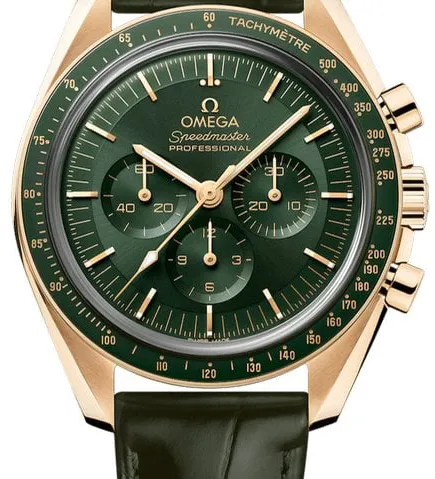 Omega Speedmaster Moonwatch 310.63.42.50.10.001 42mm Yellow gold Green