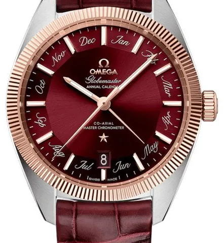 Omega Globemaster 130.23.41.22.11.001 41mm Yellow gold and Stainless steel Red