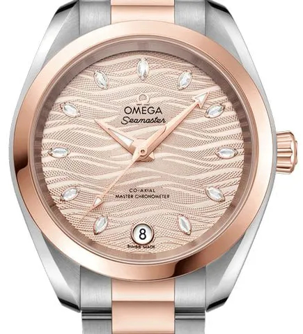 Omega Aqua Terra 220.20.34.20.59.001 34mm Yellow gold and Stainless steel Gray